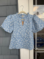 Light Blue Floral Pattern Texture Top
