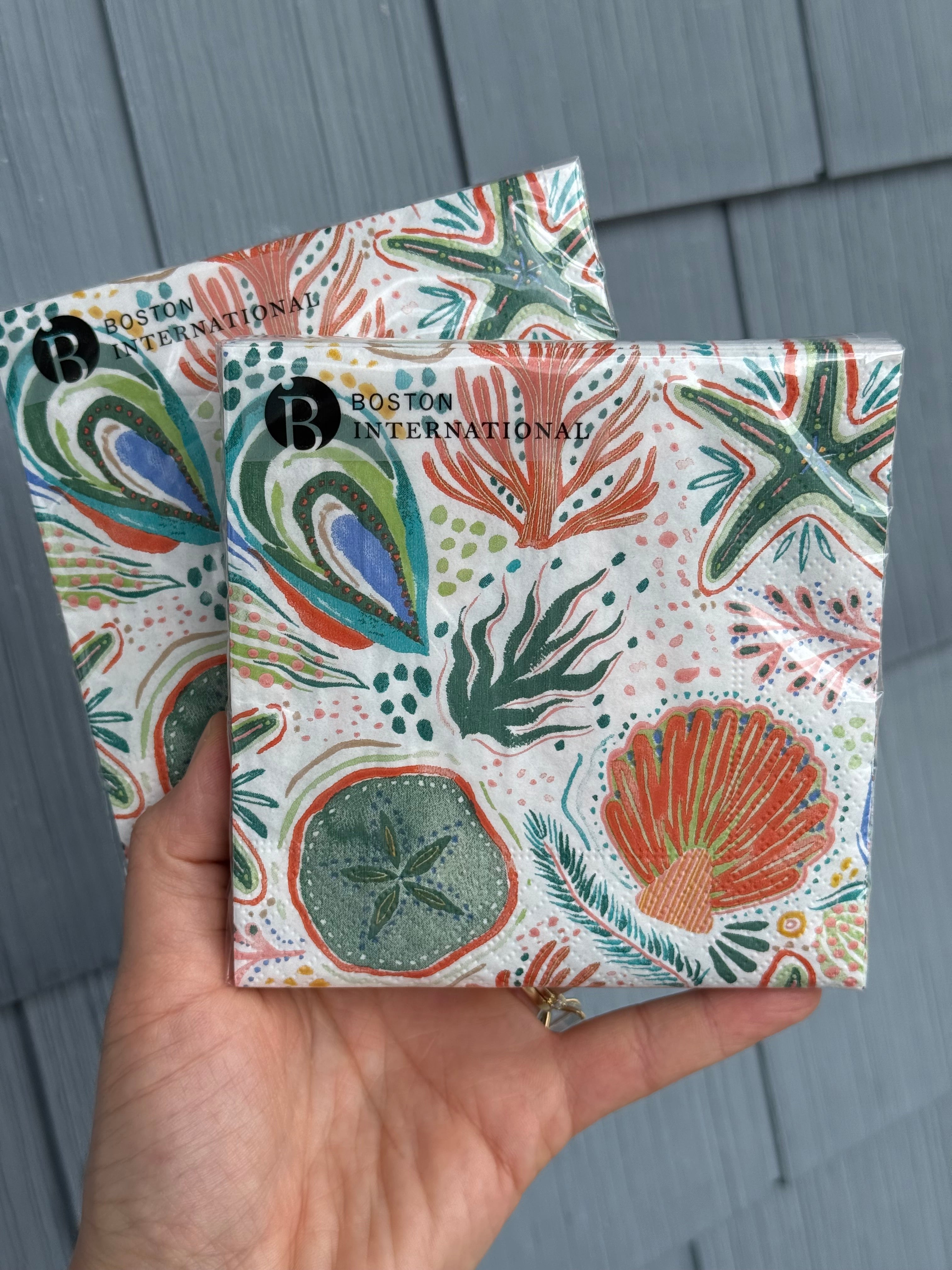 Colorful Coastline Oyster Cocktail Napkins