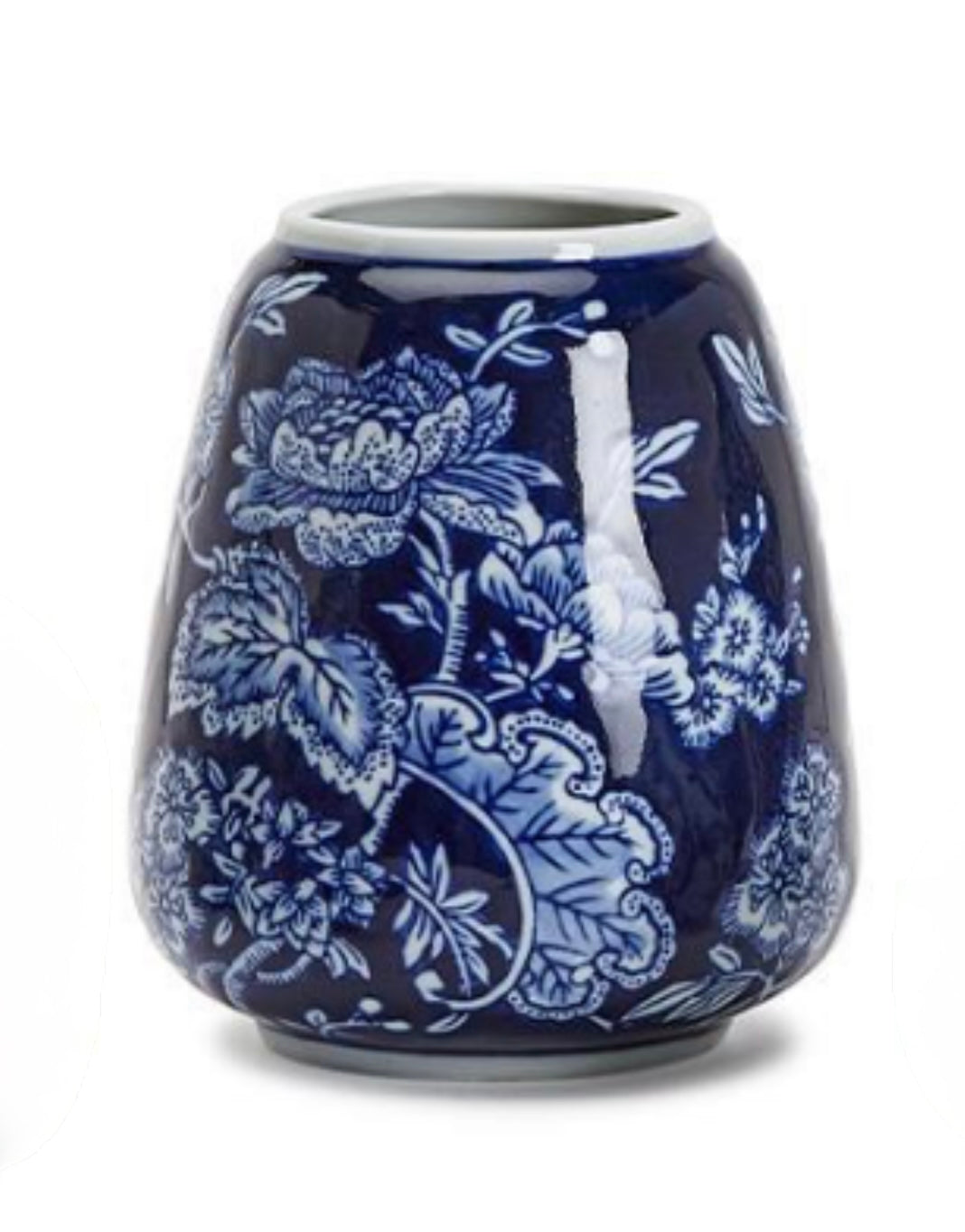 Large Blue Floral Hand Painted Vase
