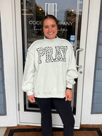 Gray Pray Polka Dot Embroidered Sweatshirt