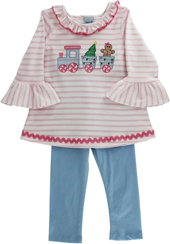 Gingerbread Train Bailey Boys Legging Set