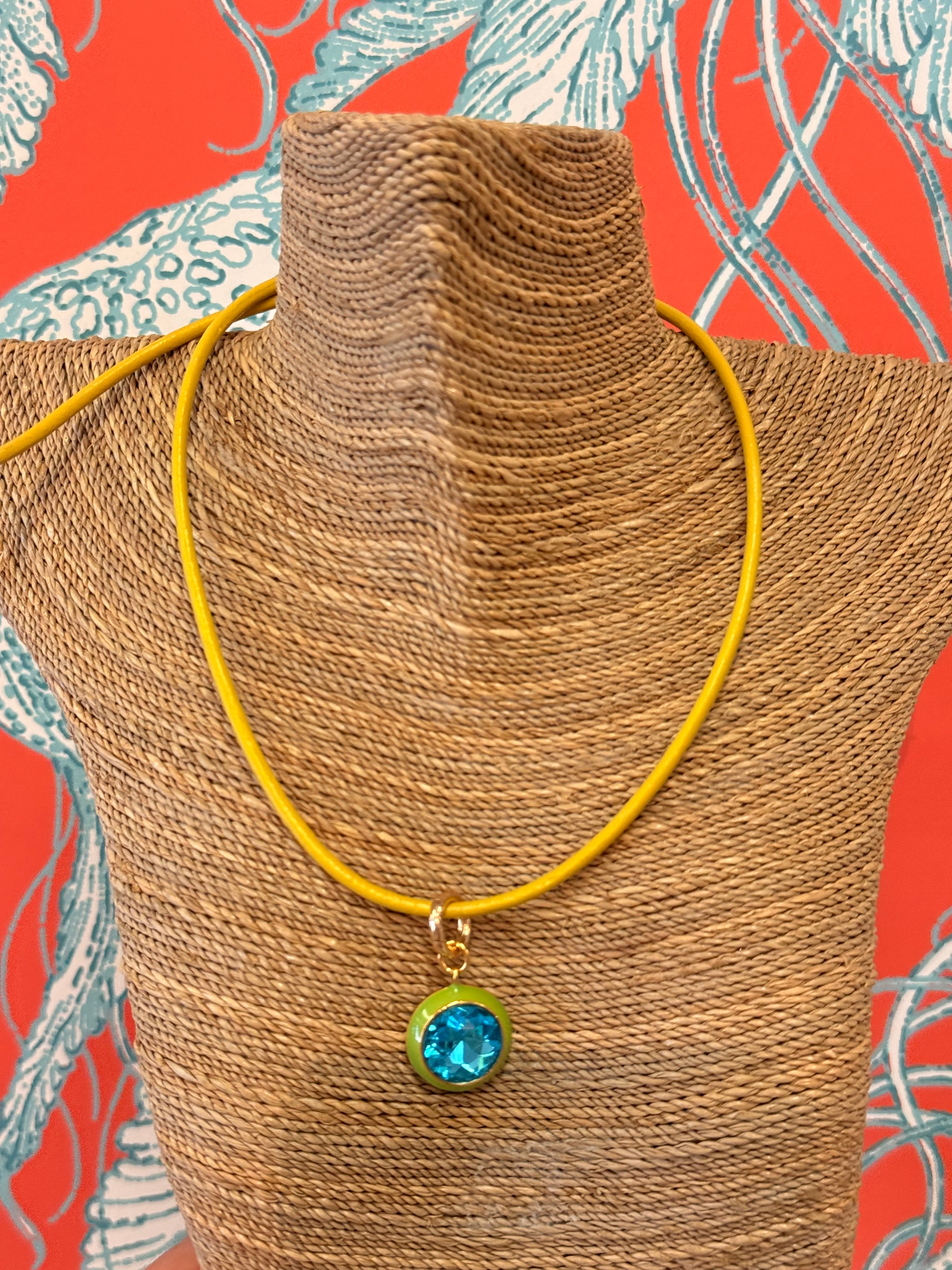 Luna Pendant Necklace Turquoise & Yellow - Smith & Co.
