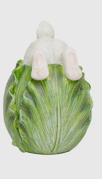 Hiding Cabbage Bunny: Tail 4” Resin