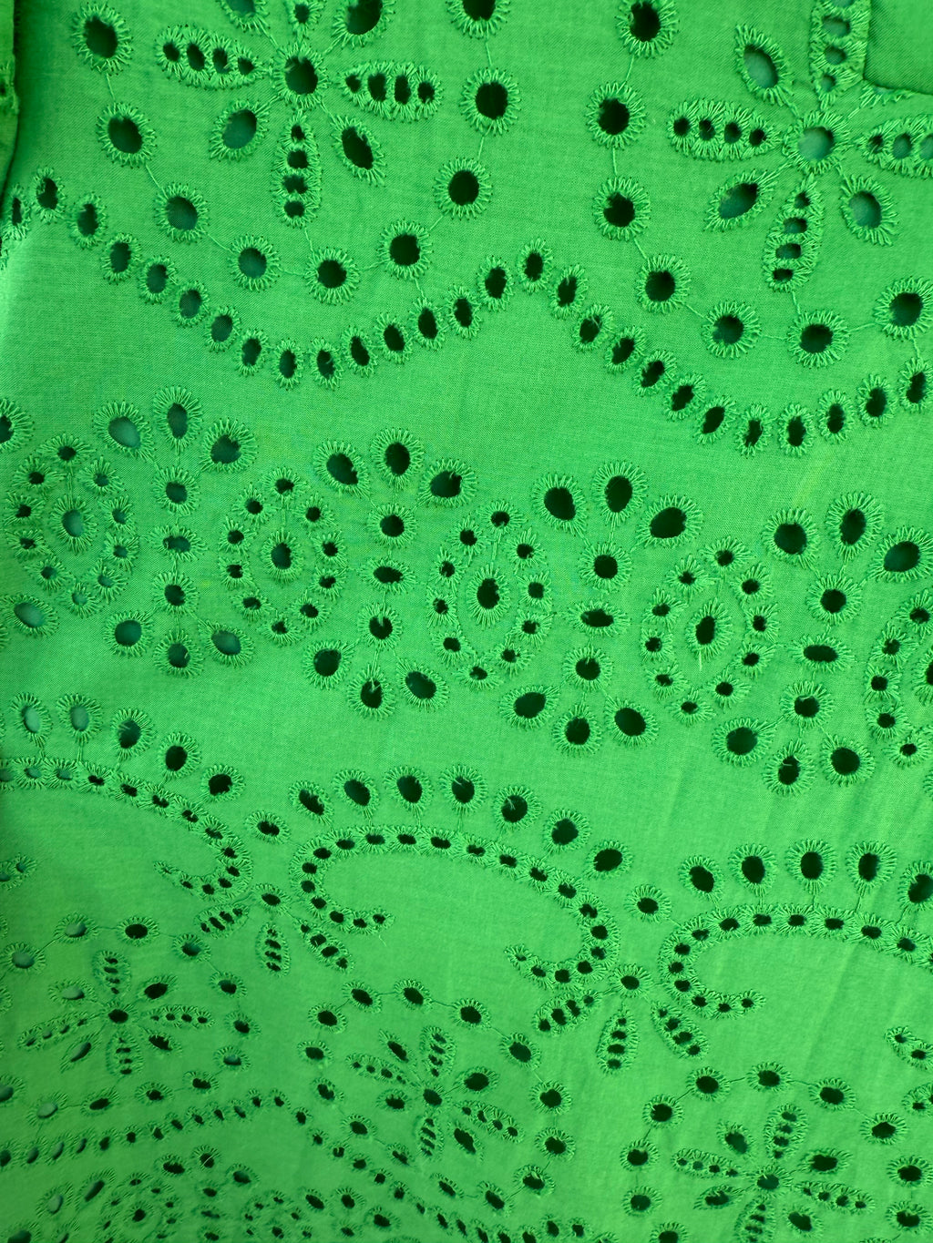 Hunter Green Collared Eyelet Dress