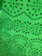 Hunter Green Collared Eyelet Dress