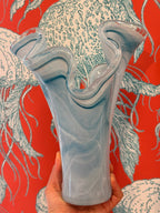 Blue Ripple Glass Vase Made in Italy