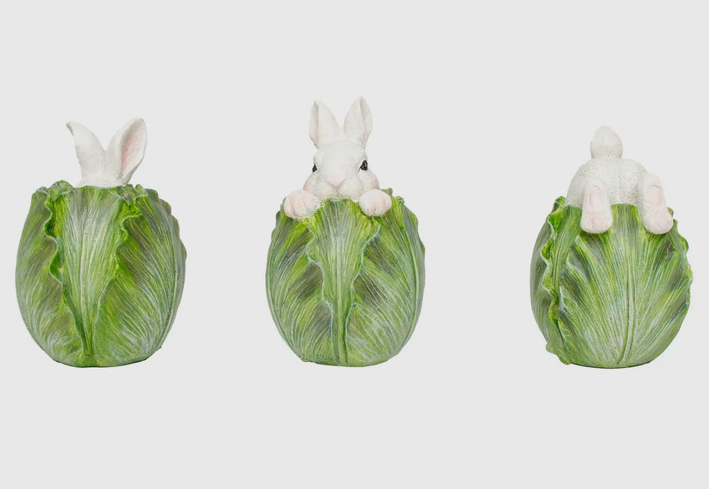 Hiding Cabbage Bunny: Tail 4” Resin