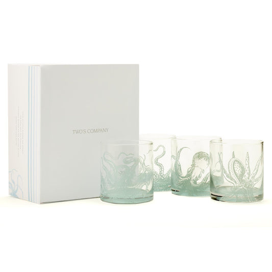 Octopus Double Old Fashion Glass in Gift Box