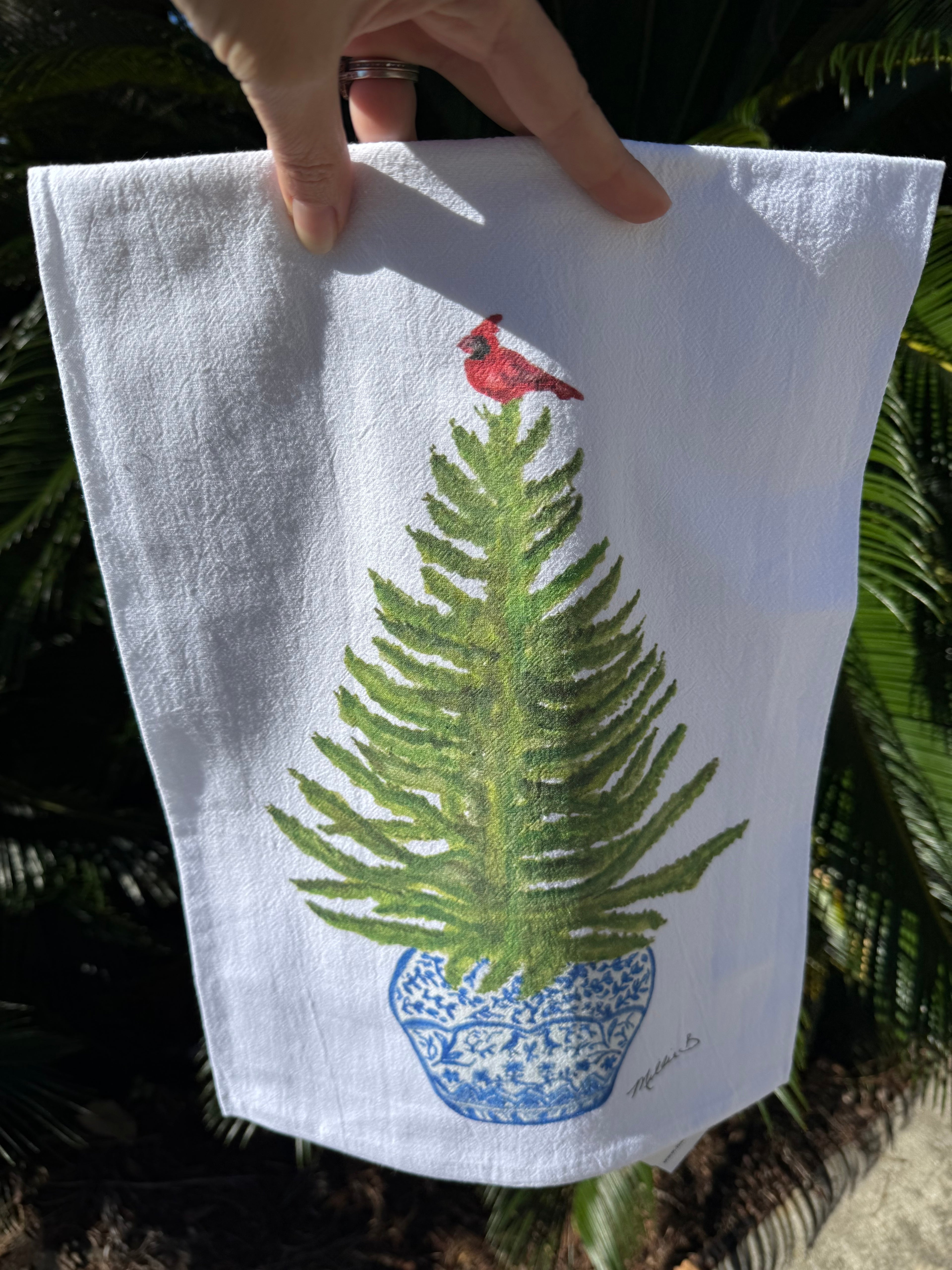 Spruce Fir Cardinal Flour Sack Towel
