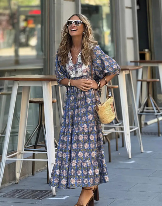 A-Line Fig Maxi Dress