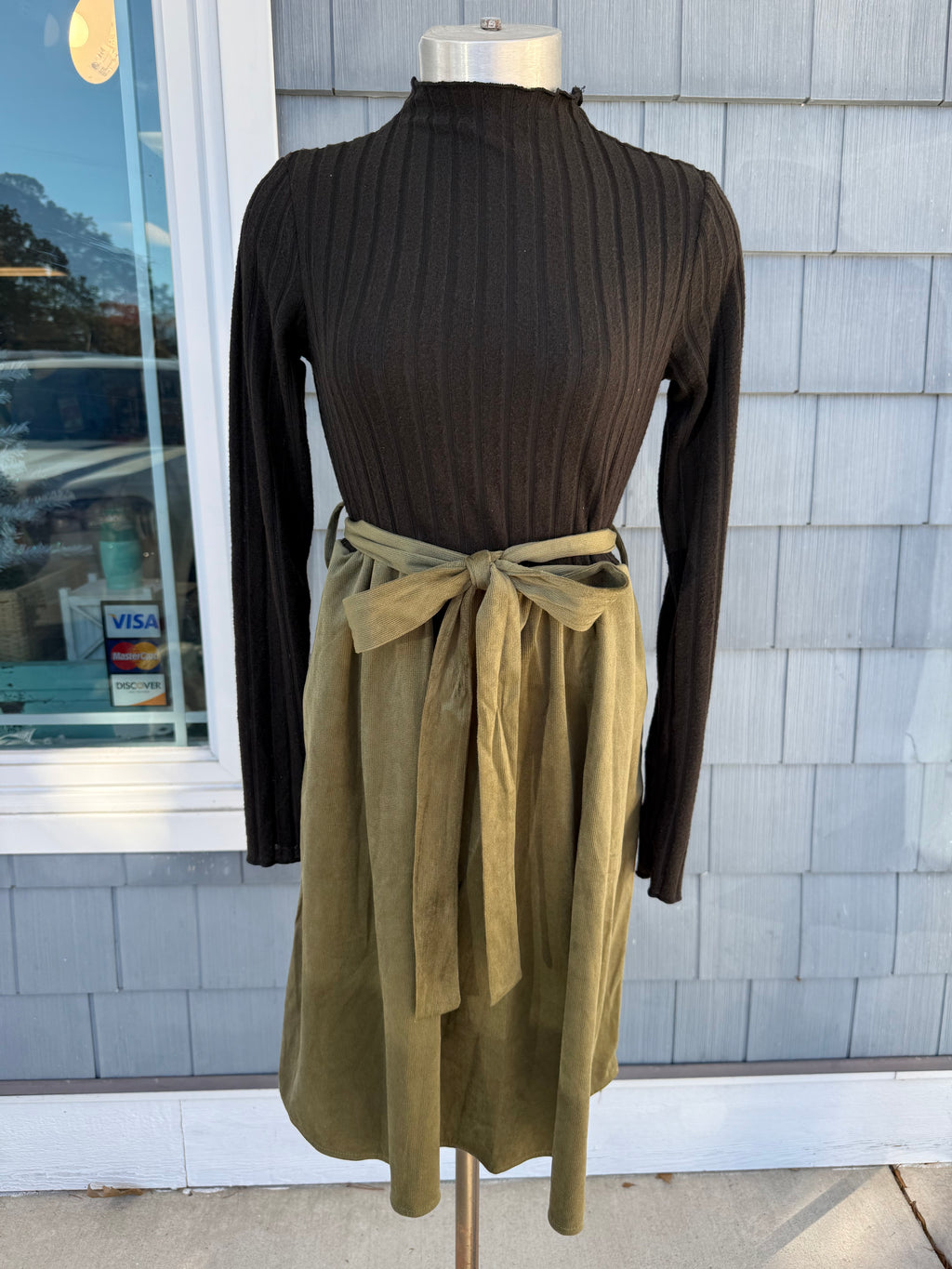 Green Corduroy Party Dress