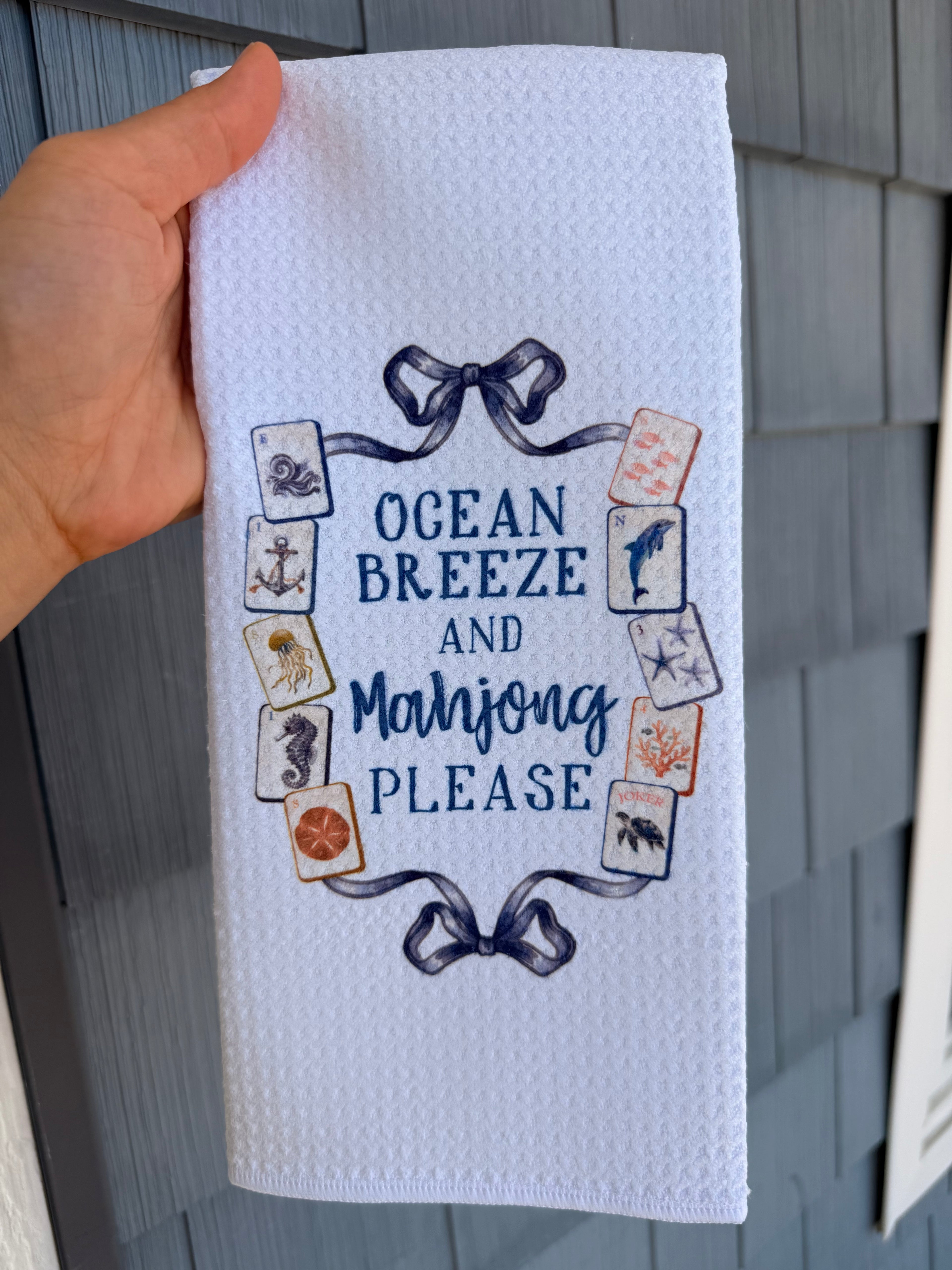 Ocean Breeze & Mahjong Please Tea Towel