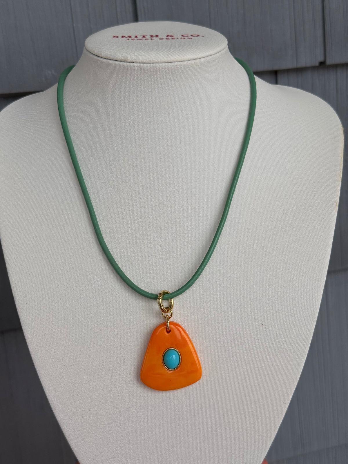 Beach Combing Necklace - Turquoise & Orange - Smith & Co.