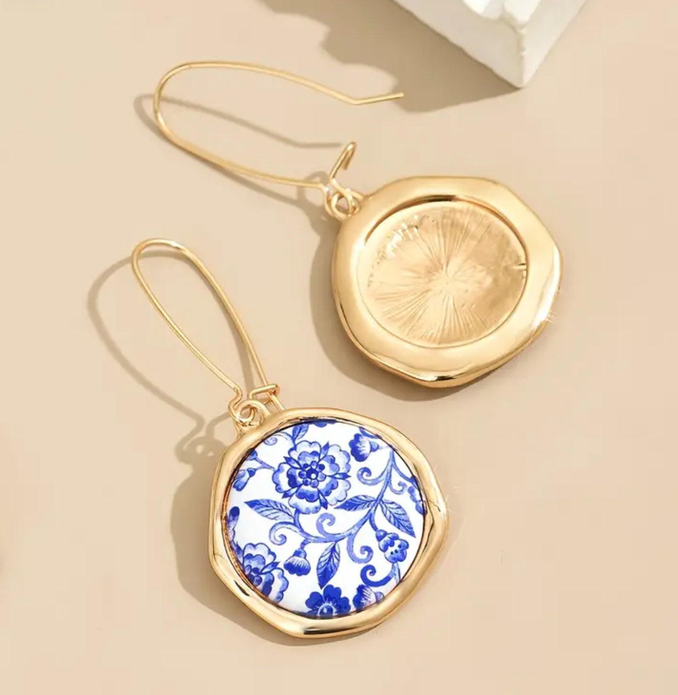 Blue & White Dangle Earrings