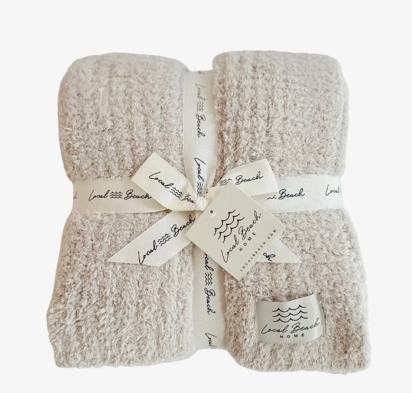Solid Ribbed Luxe Cozy Home Blanket Sand