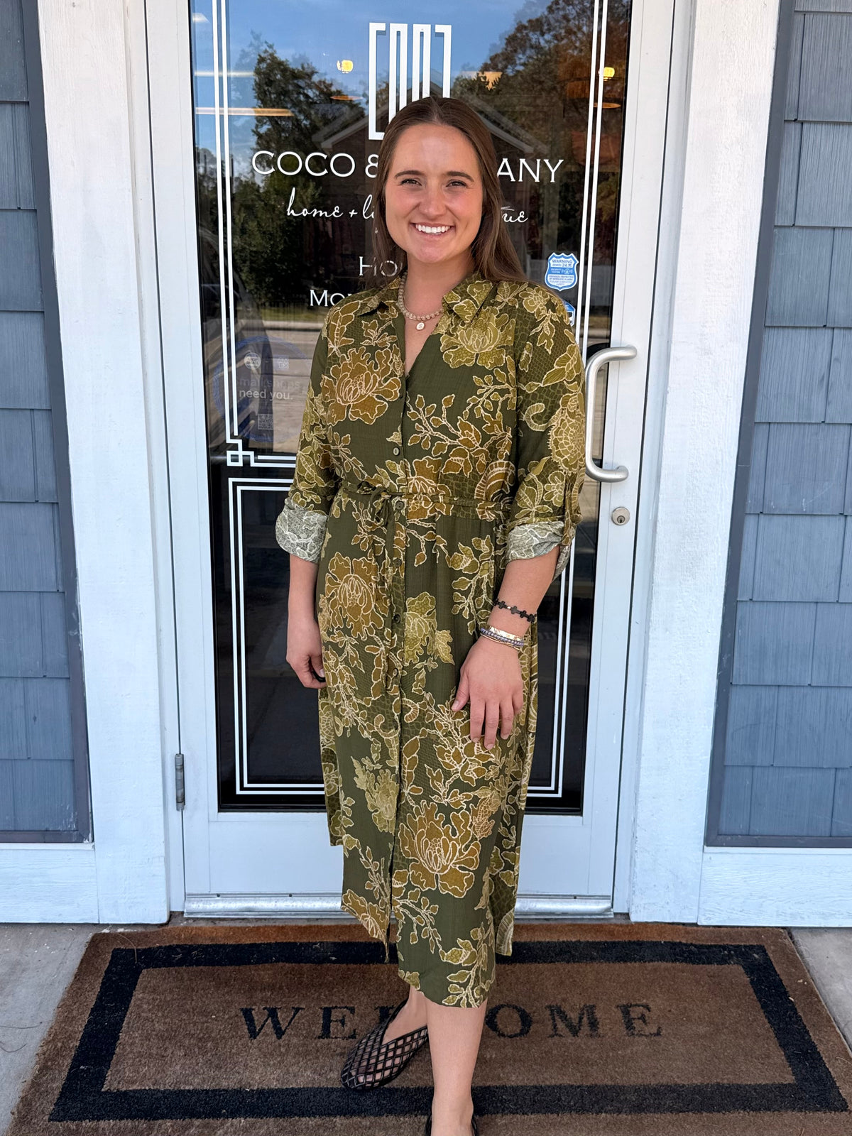 Paisley Button Down Midi Dress