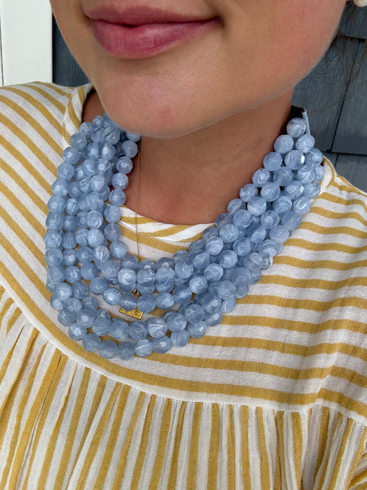 Beaded Layer Necklace Periwinkle