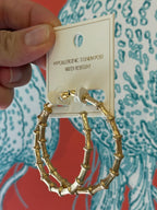 Vintage Gold Bamboo Hoops