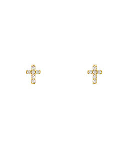 Pave CZ Cross Studs