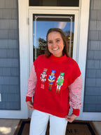 Red Nutcracker Sequin Mockneck