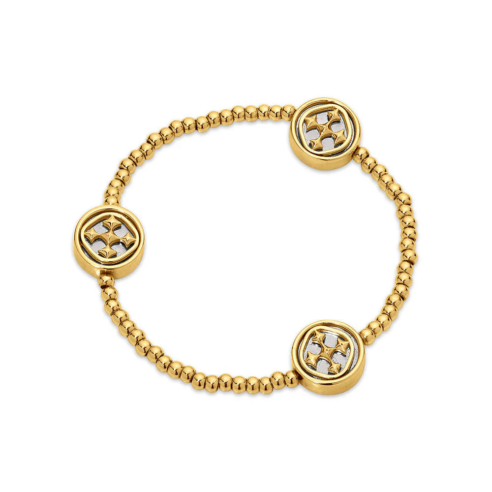 Beaded Stretch Medallion Bracelet 7.5” Gracewear