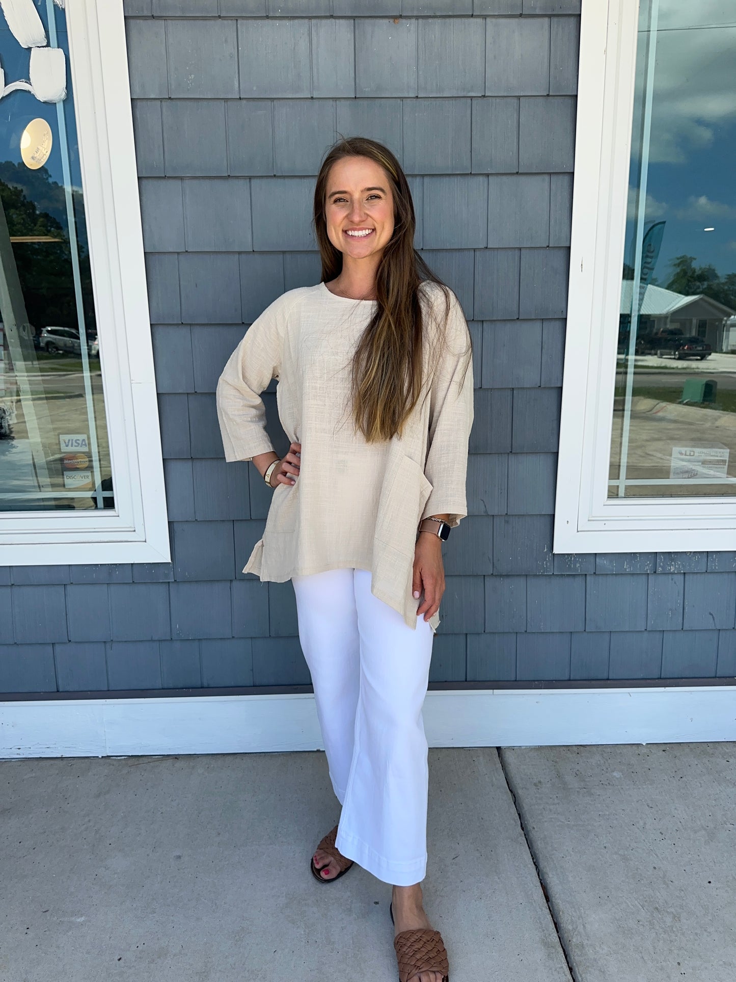 Gauze Two Pocket Top (Multiple Colors)