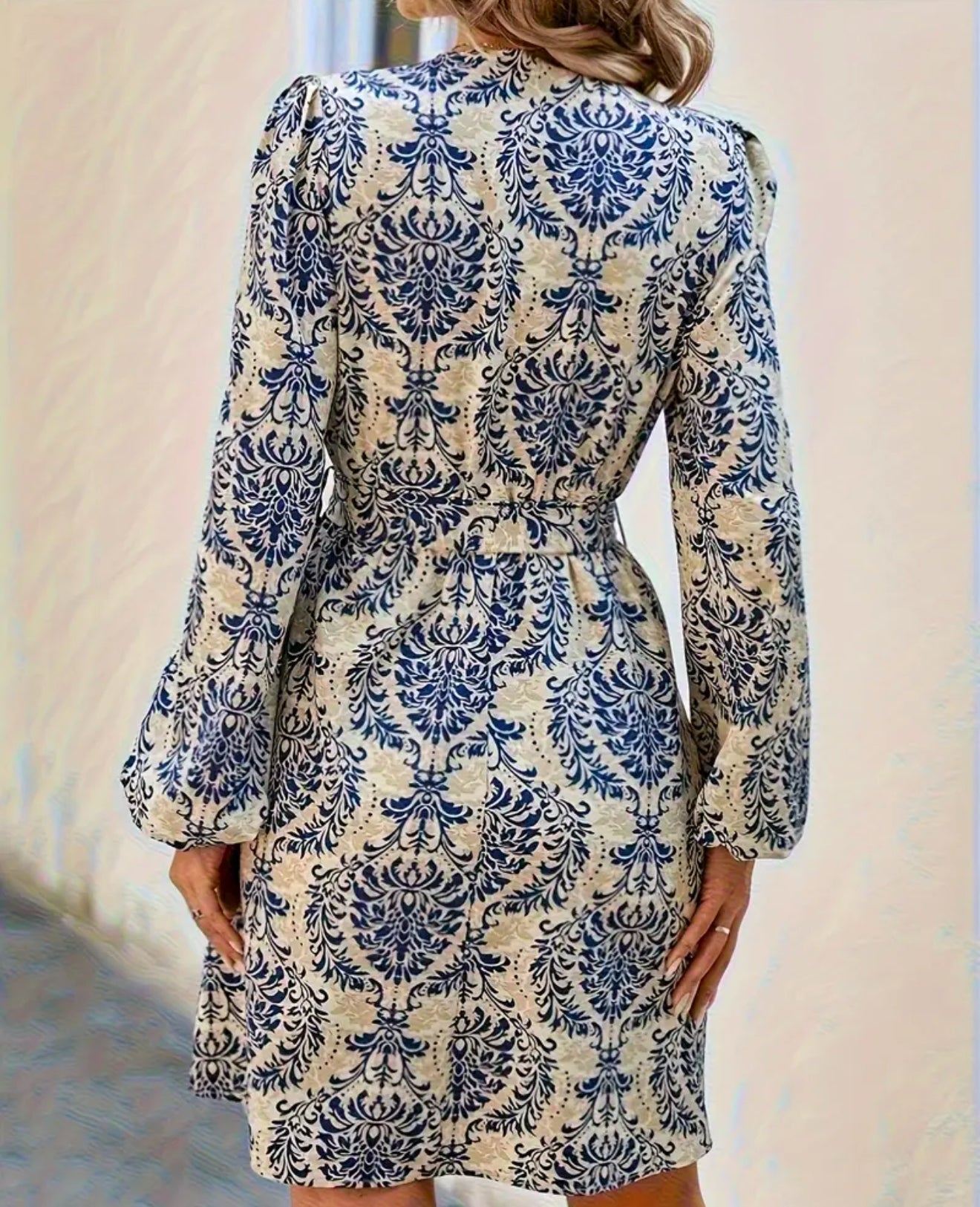 Blue Paisley Print Dress