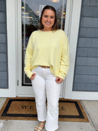 Butter Yellow Boatneck Lightweight Sweater