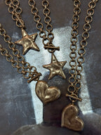 Vintage Gold Star Necklace & Earring Set