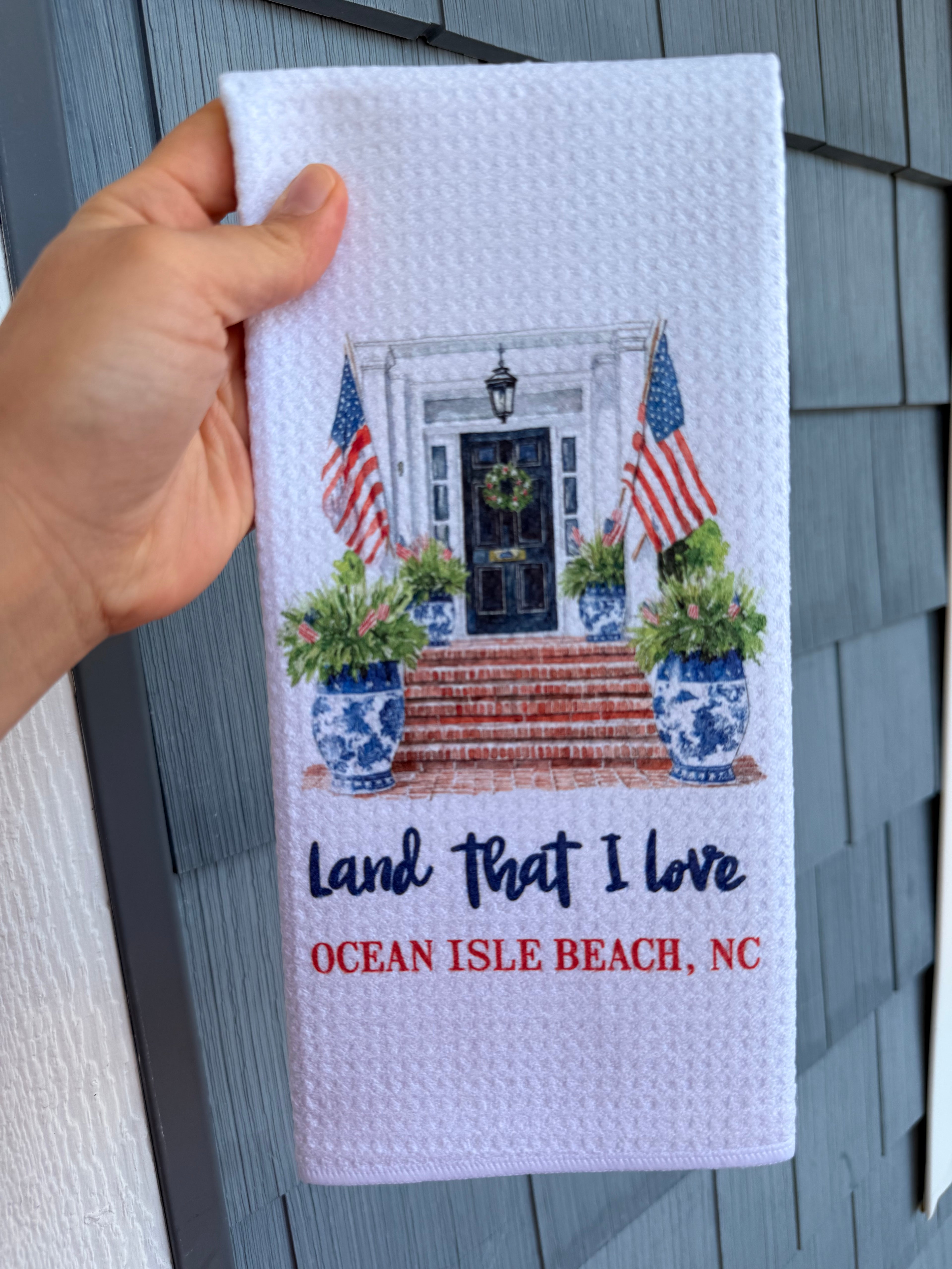 Land that I Love Ocean Isle Beach Tea Towel