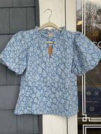 Light Blue Floral Pattern Texture Top