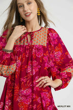 Hibiscus & Vine Merlot Mix Dress