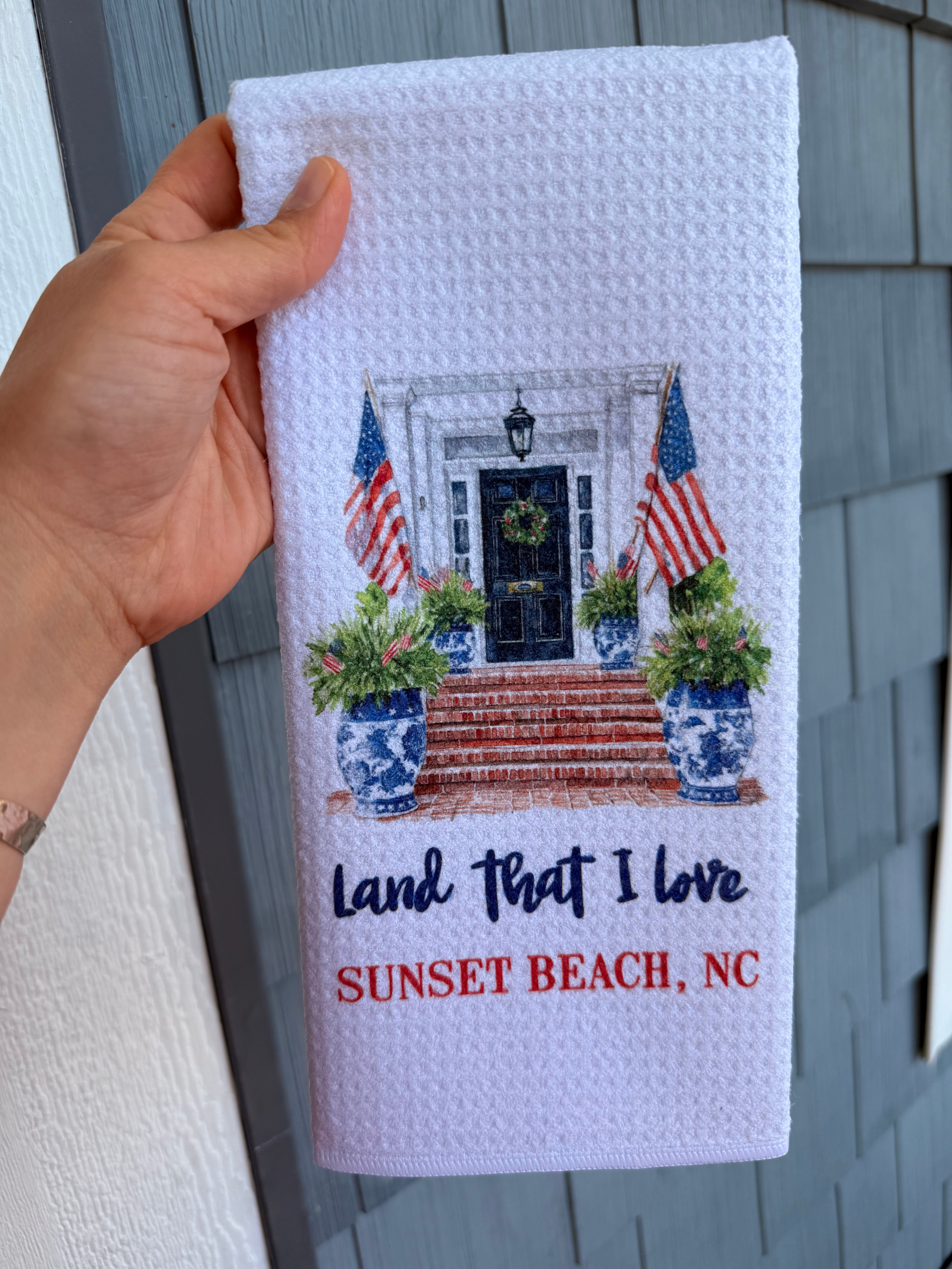 Land that I Love Sunset Beach Tea Towel