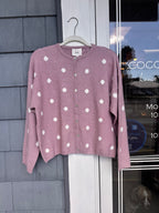 Pink Polka Dot Button Up Sweater