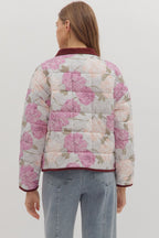 Mauve Floral Quilted Jacket SHIPS OR PICKUP FROM COCO 11/6/25