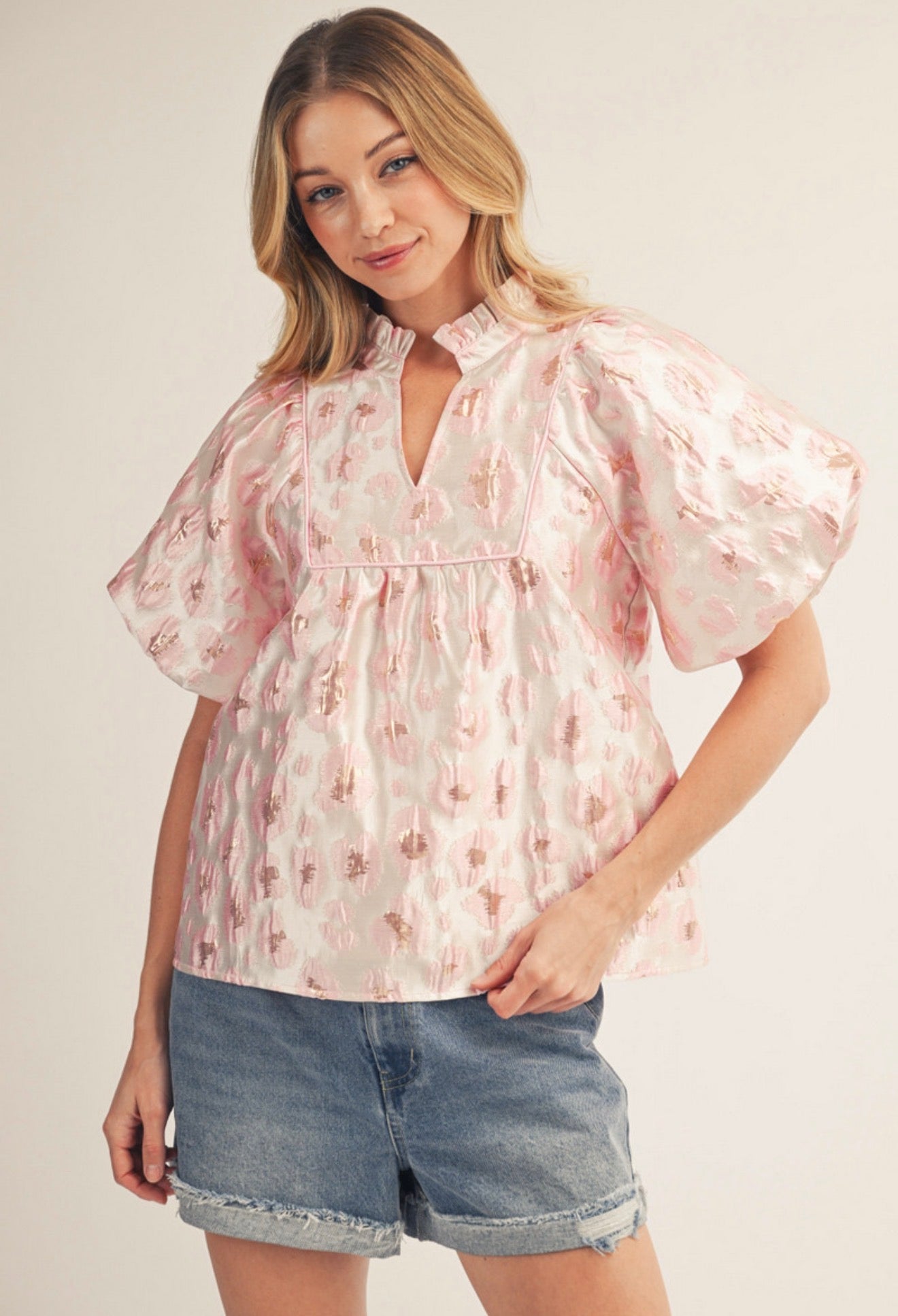 Pink Floral Babydoll Top