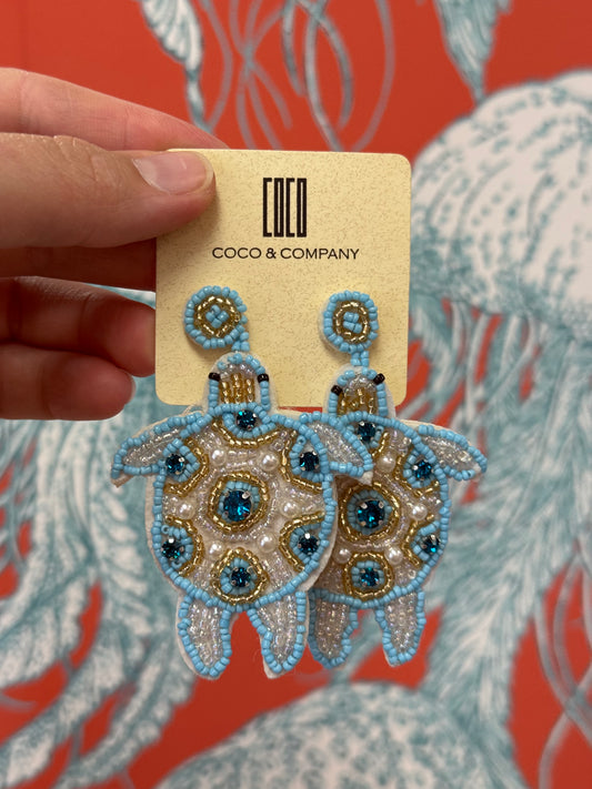 Beaded Turtle Earrings