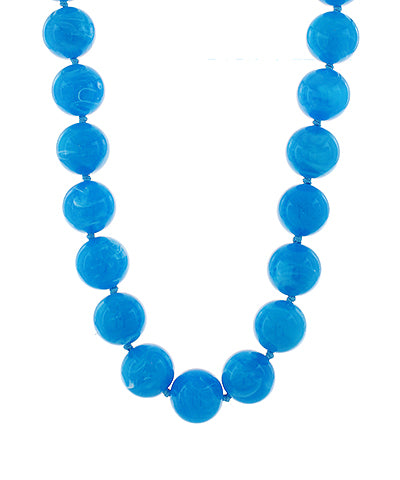 Cobalt Blue Large Marble Beaded Necklace