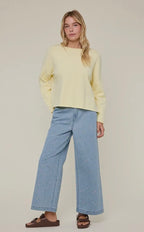 Butter Yellow Boatneck Lightweight Sweater