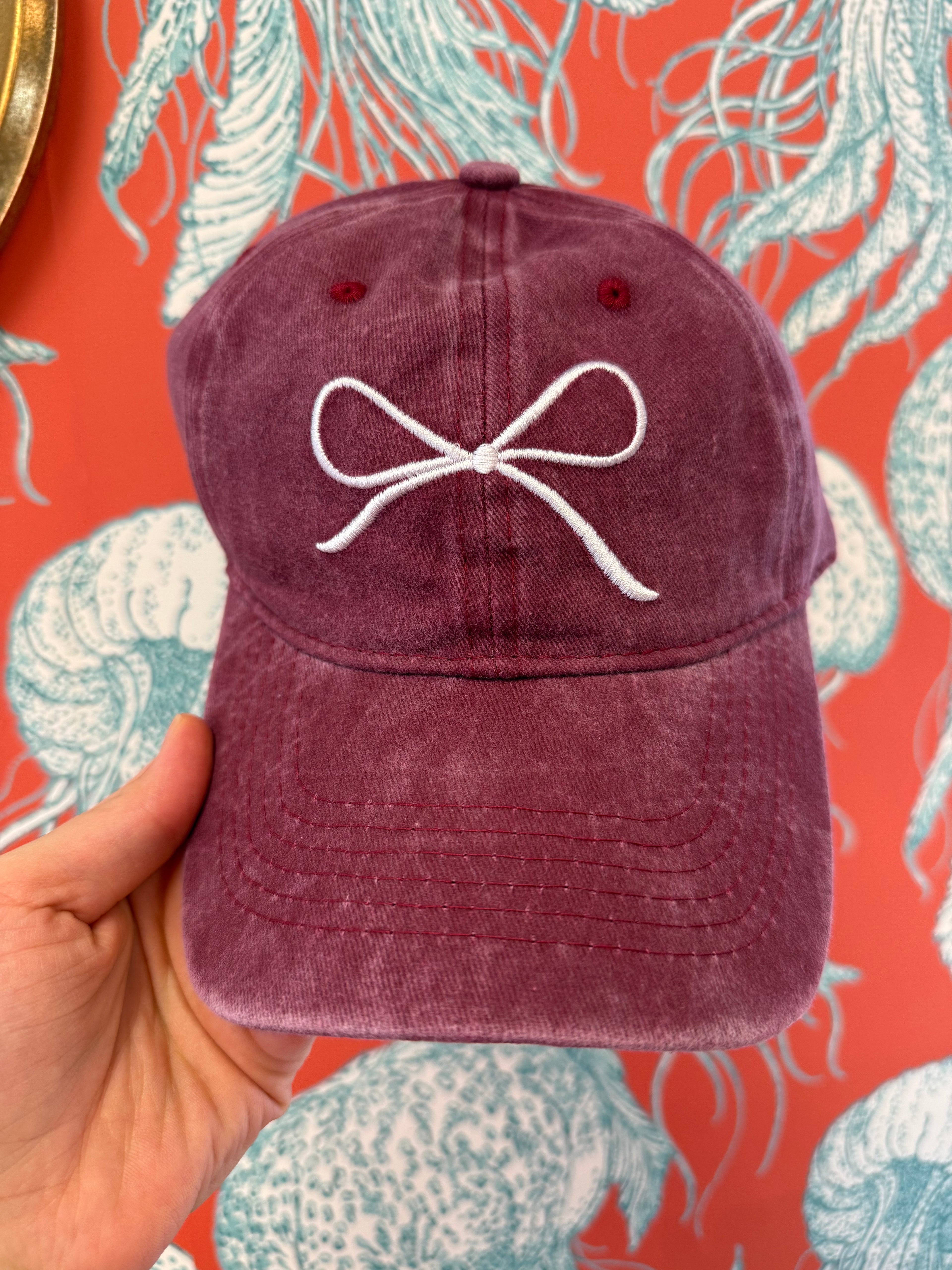Burgundy Bow Hat
