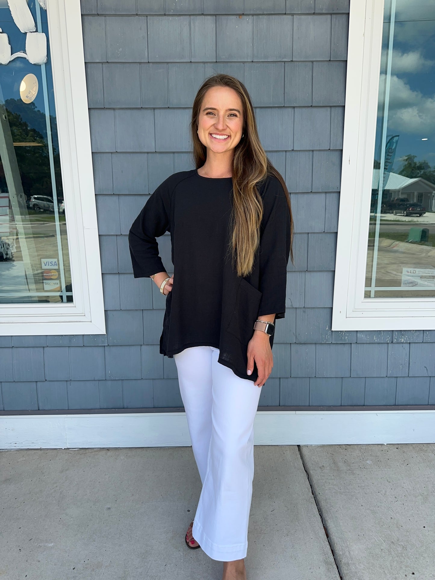 Gauze Two Pocket Top (Multiple Colors)
