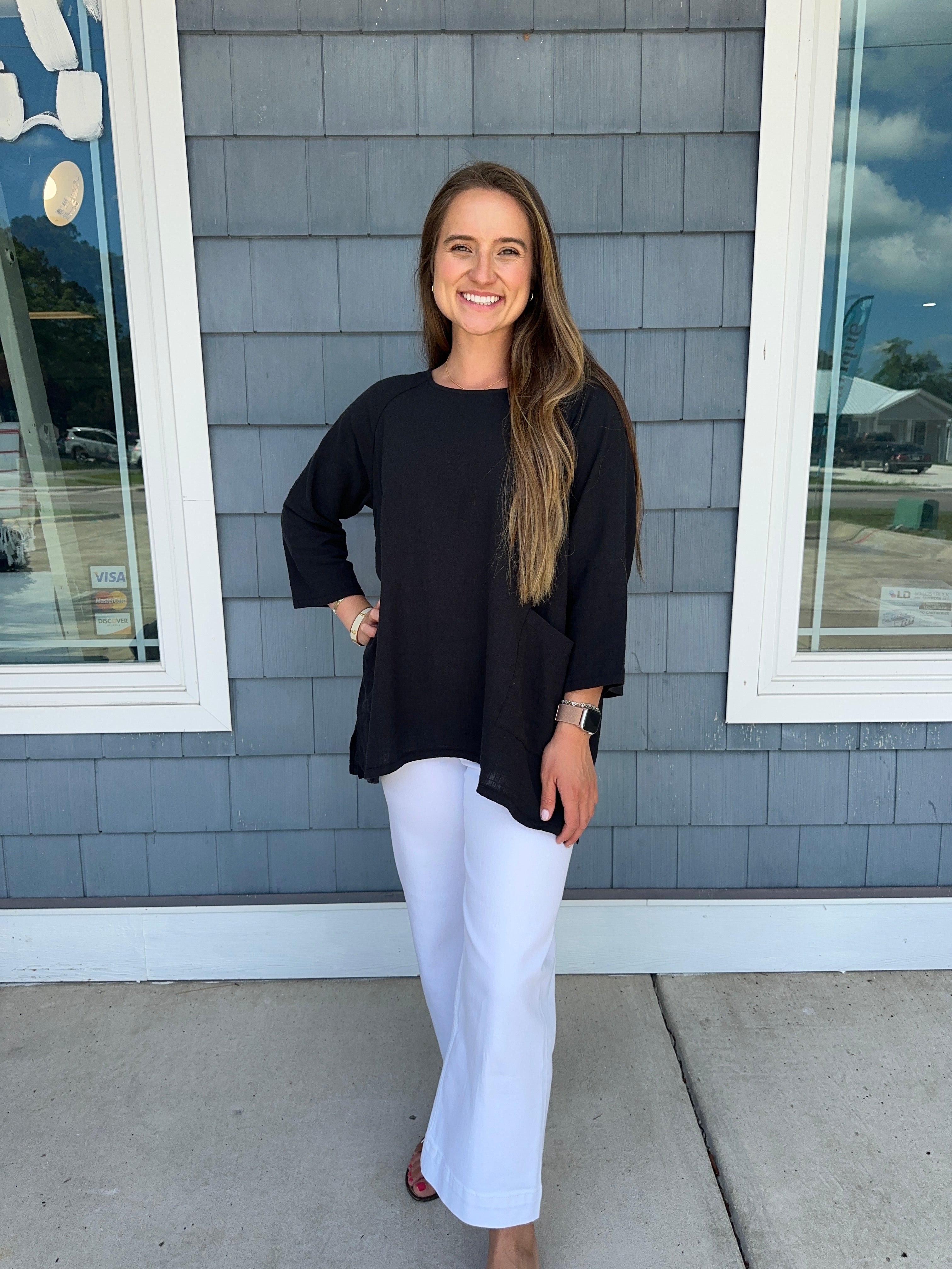 Gauze Two Pocket Top (Multiple Colors)
