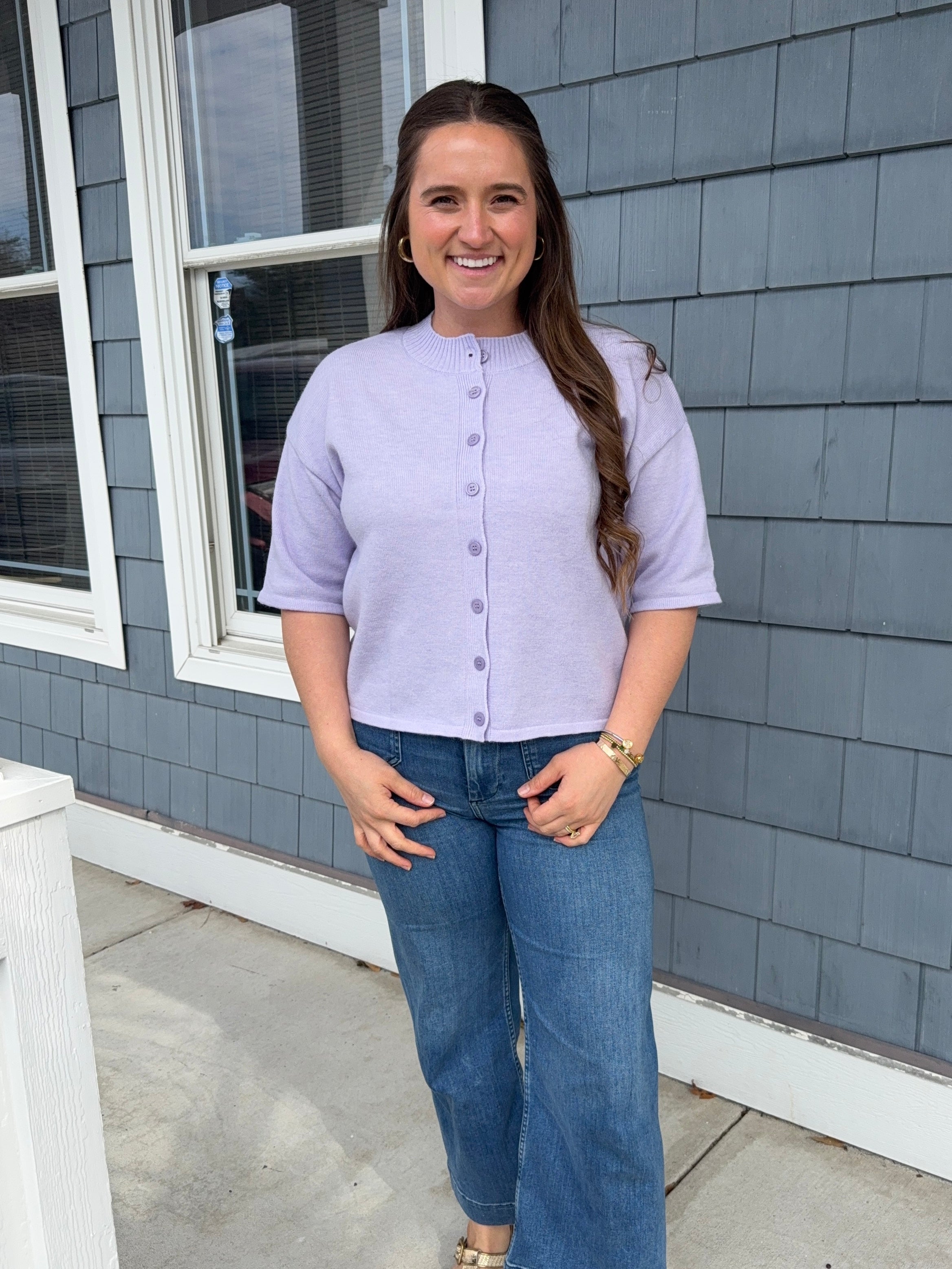 Purple Knit Cardigan