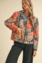 Navy Patchwork Quilted Jacket SHOPS OR PICKUP FROM COCO 10/21/25