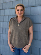 Mocha Cozy Vest Knit Top