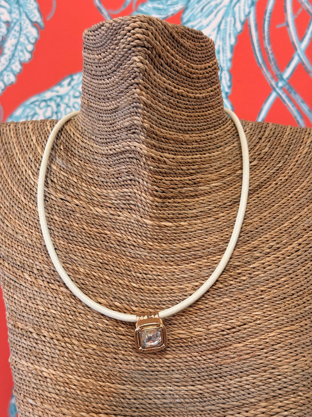 Gold Sparkle Necklace -White - Smith & Co.