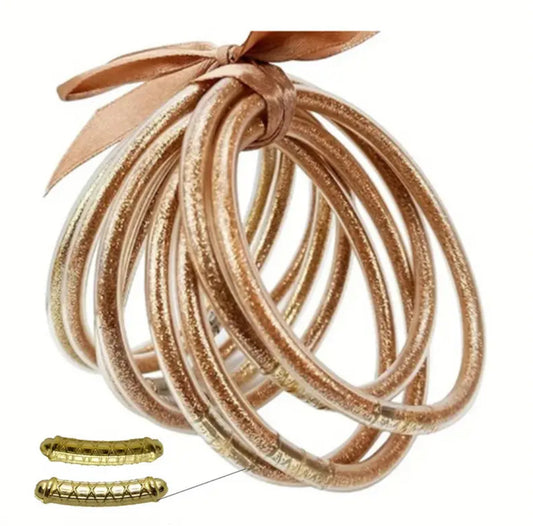 Rose Gold Jelly Bangle Set