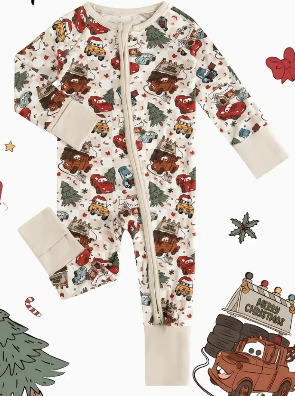 Lightning McQueen Christmas Tree Onesie