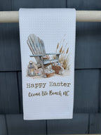 Happy Easter Ocean Isle Beach Waffle Kitchen Towel