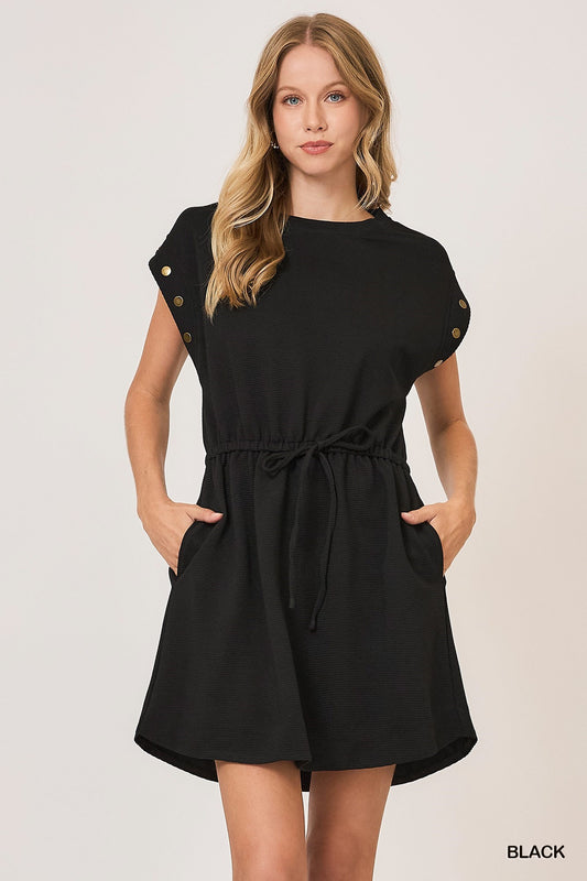 Black Ribbed Knit Dress